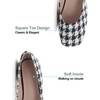 image:imageHee grand Square Toe Ballet Flats for Women Rhinestones Chains Black Suede Dress Shoes Comfort SlipOn LoafersFplaid Black