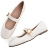 image:imageHee grand Women Mary Jane Shoes Glittery Dress Shoes Comfortable Square Toe Slip on Ballet Flats Lightweight Walking Shoes497apricot