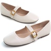 image:imageHee grand Women Mary Jane Shoes Glittery Dress Shoes Comfortable Square Toe Slip on Ballet Flats Lightweight Walking Shoes497apricot