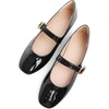 image:imageHee grand Women Mary Jane Shoes Glittery Dress Shoes Comfortable Square Toe Slip on Ballet Flats Lightweight Walking Shoes497black