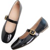 image:imageHee grand Women Mary Jane Shoes Glittery Dress Shoes Comfortable Square Toe Slip on Ballet Flats Lightweight Walking Shoes497black