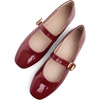image:imageHee grand Women Mary Jane Shoes Glittery Dress Shoes Comfortable Square Toe Slip on Ballet Flats Lightweight Walking Shoes497red
