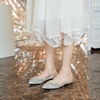 image:imageHee grand Women Pointed Toe Crystals Shoes Glittering Rhinestone Wedding Dress Shoes Fashion Womens FlatsApricot