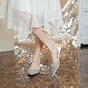image:imageHee grand Women Pointed Toe Crystals Shoes Glittering Rhinestone Wedding Dress Shoes Fashion Womens FlatsApricot