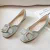 image:imageHee grand Women Square Toe Crystals Shoes Glittering Rhinestone Wedding Dress Shoes Fashion Bridesmaid Shoes516green