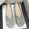 image:imageHee grand Women Square Toe Crystals Shoes Glittering Rhinestone Wedding Dress Shoes Fashion Bridesmaid Shoes516green