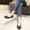 image:imageHee grand Women Summer Crystal Jelly Shoes Slip On Hollow Ballet Flats Soft Walking Shoes019black