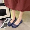 image:imageHee grand Women Summer Crystal Jelly Shoes Slip On Hollow Ballet Flats Soft Walking Shoes019blue