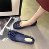 image:imageHee grand Women Summer Crystal Jelly Shoes Slip On Hollow Ballet Flats Soft Walking Shoes019blue