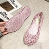 image:imageHee grand Women Summer Crystal Jelly Shoes Slip On Hollow Ballet Flats Soft Walking Shoes019pink
