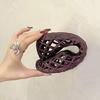 image:imageHee grand Women Summer Crystal Jelly Shoes Slip On Hollow Ballet Flats Soft Walking Shoes019purple