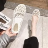image:imageHee grand Women Summer Crystal Jelly Shoes Slip On Hollow Ballet Flats Soft Walking Shoes019white