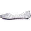 image:imageHee grand Women Summer Crystal Jelly Shoes Slip On Hollow Ballet Flats Soft Walking Shoes030black