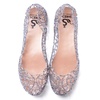 image:imageHee grand Women Summer Crystal Jelly Shoes Slip On Hollow Ballet Flats Soft Walking Shoes030black