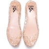 image:imageHee grand Women Summer Crystal Jelly Shoes Slip On Hollow Ballet Flats Soft Walking Shoes030gold