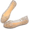 image:imageHee grand Women Summer Crystal Jelly Shoes Slip On Hollow Ballet Flats Soft Walking Shoes030new Gold