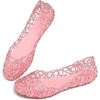 image:imageHee grand Women Summer Crystal Jelly Shoes Slip On Hollow Ballet Flats Soft Walking Shoes030new Pink