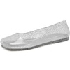 image:imageHee grand Women Summer Crystal Jelly Shoes Slip On Hollow Ballet Flats Soft Walking Shoes059silver