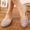 image:imageHee grand Women Summer Crystal Jelly Shoes Slip On Hollow Ballet Flats Soft Walking Shoes1silver