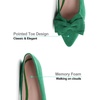 image:imageHee grand Womens Bow Ballet Flats Pointed Toe Slip On Comfortable Flat Shoes for Casual Dressy WearGrass Green
