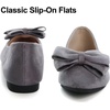 image:imageHee grand Womens Bow Ballet Flats Pointed Toe Slip On Comfortable Flat Shoes for Casual Dressy WearGrey
