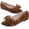 image:imageHee grand Womens Bow Ballet Flats Pointed Toe Slip On Comfortable Flat Shoes for Casual Dressy WearLeopard Brown