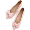 image:imageHee grand Womens Bow Ballet Flats Pointed Toe Slip On Comfortable Flat Shoes for Casual Dressy WearLight Pink