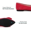 image:imageHee grand Womens Bow Ballet Flats Pointed Toe Slip On Comfortable Flat Shoes for Casual Dressy WearRed