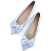 image:imageHee grand Womens Bow Ballet Flats Pointed Toe Slip On Comfortable Flat Shoes for Casual Dressy WearSky Blue