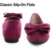image:imageHee grand Womens Bow Ballet Flats Pointed Toe Slip On Comfortable Flat Shoes for Casual Dressy WearWine Red