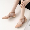 image:imageHee grand Womens Closed Pointed Toe Flats Ankle Strap Comfortable Low Heel Suede Dress Shoes Office Work Shoes Pumps030apricot