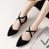 image:imageHee grand Womens Closed Pointed Toe Flats Ankle Strap Comfortable Low Heel Suede Dress Shoes Office Work Shoes Pumps030black