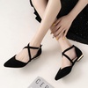 image:imageHee grand Womens Closed Pointed Toe Flats Ankle Strap Comfortable Low Heel Suede Dress Shoes Office Work Shoes Pumps030black