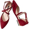 image:imageHee grand Womens Closed Pointed Toe Flats Ankle Strap Comfortable Low Heel Suede Dress Shoes Office Work Shoes Pumps030wine Red