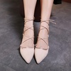 image:imageHee grand Womens Closed Pointed Toe Flats Ankle Strap Comfortable Low Heel Suede Dress Shoes Office Work Shoes Pumps031beige