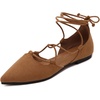 image:imageHee grand Womens Closed Pointed Toe Flats Ankle Strap Comfortable Low Heel Suede Dress Shoes Office Work Shoes Pumps031brown