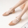 image:imageHee grand Womens Closed Pointed Toe Flats Ankle Strap Comfortable Low Heel Suede Dress Shoes Office Work Shoes Pumps032apricot