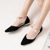 image:imageHee grand Womens Closed Pointed Toe Flats Ankle Strap Comfortable Low Heel Suede Dress Shoes Office Work Shoes Pumps032black
