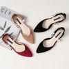 image:imageHee grand Womens Closed Pointed Toe Flats Ankle Strap Comfortable Low Heel Suede Dress Shoes Office Work Shoes Pumps032black
