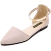 image:imageHee grand Womens Closed Pointed Toe Flats Ankle Strap Comfortable Low Heel Suede Dress Shoes Office Work Shoes Pumps033beige