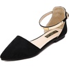 image:imageHee grand Womens Closed Pointed Toe Flats Ankle Strap Comfortable Low Heel Suede Dress Shoes Office Work Shoes Pumps033black
