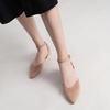 image:imageHee grand Womens Closed Pointed Toe Flats Ankle Strap Comfortable Low Heel Suede Dress Shoes Office Work Shoes Pumps208apricot Pink