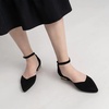 image:imageHee grand Womens Closed Pointed Toe Flats Ankle Strap Comfortable Low Heel Suede Dress Shoes Office Work Shoes Pumps208black