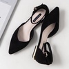 image:imageHee grand Womens Closed Pointed Toe Flats Ankle Strap Comfortable Low Heel Suede Dress Shoes Office Work Shoes Pumps208black