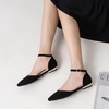 image:imageHee grand Womens Closed Pointed Toe Flats Ankle Strap Comfortable Low Heel Suede Dress Shoes Office Work Shoes Pumps208black