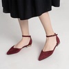 image:imageHee grand Womens Closed Pointed Toe Flats Ankle Strap Comfortable Low Heel Suede Dress Shoes Office Work Shoes Pumps208red