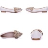 image:imageHee grand Womens Crystal White Wedding Shoes Rhinestone Beaded Pointed Toe Slip On Ballet Flats Shoes for Bride and Bridesmaid1white