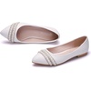 image:imageHee grand Womens Crystal White Wedding Shoes Rhinestone Beaded Pointed Toe Slip On Ballet Flats Shoes for Bride and Bridesmaid2white