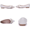 image:imageHee grand Womens Crystal White Wedding Shoes Rhinestone Beaded Pointed Toe Slip On Ballet Flats Shoes for Bride and Bridesmaid2white