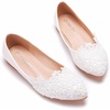 image:imageHee grand Womens Crystal White Wedding Shoes Rhinestone Beaded Pointed Toe Slip On Ballet Flats Shoes for Bride and Bridesmaid3white